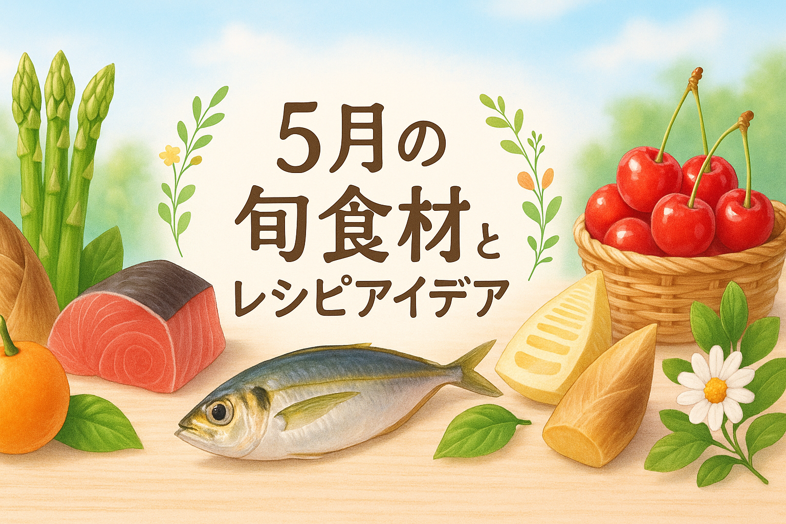 【保存版】5月の旬食材まとめ|春から初夏へ!野菜・果物・魚で季節のごはんを楽しもう - くろねこ味巡り|全国のご当地グルメ・特産品・旬の食材