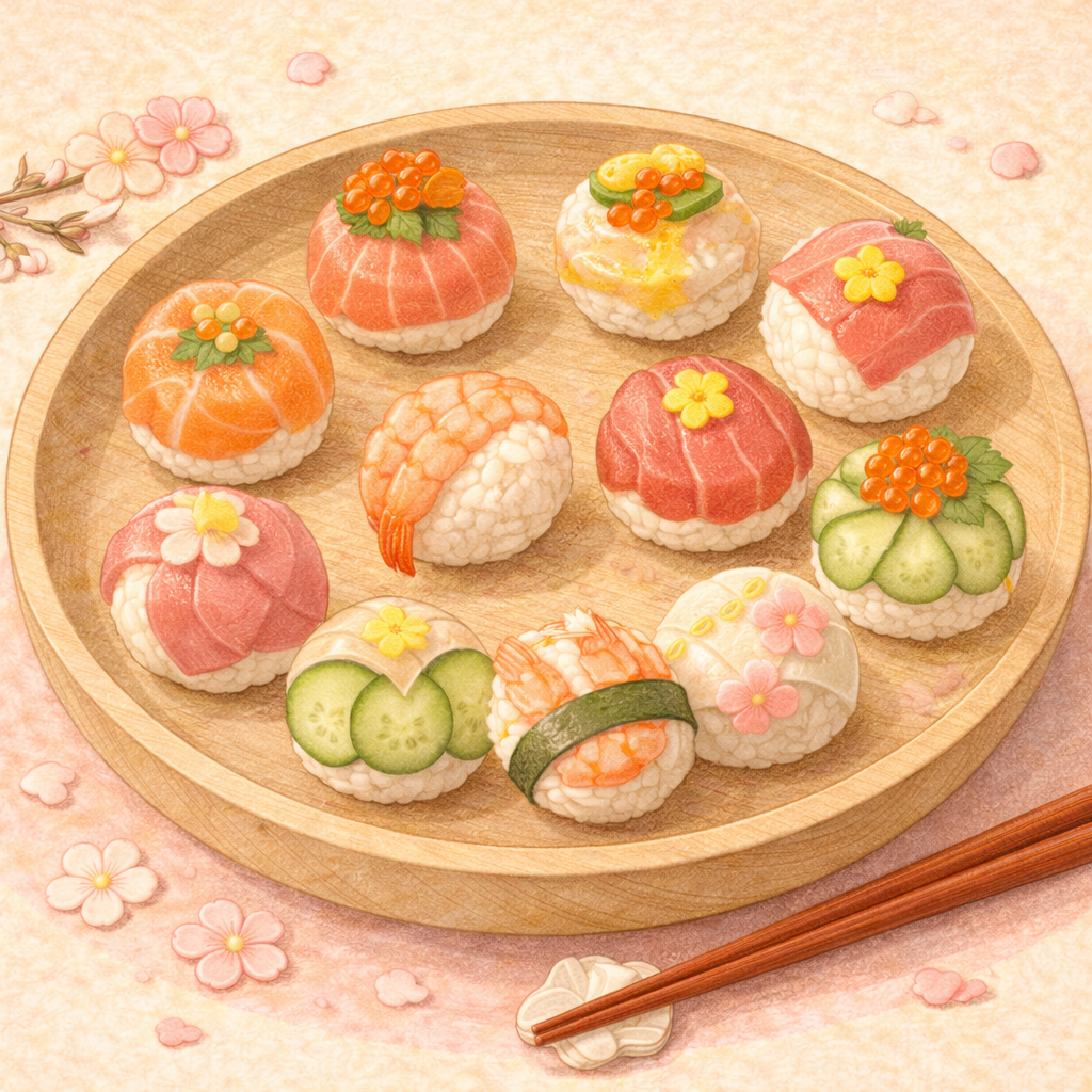 手毬ずしのイラスト