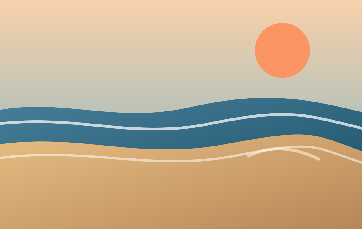 夕方の日本海と当日の海況確認をイメージした海辺