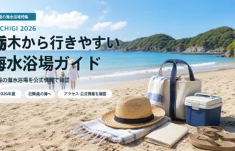 栃木から近隣県の海水浴場を選ぶ夏の海辺イメージ