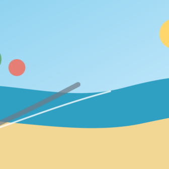 群馬から近隣県の海へ向かう夏のルートをイメージした抽象イラスト
