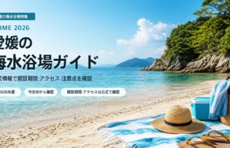 愛媛県内で海水浴場を選ぶ夏の抽象イメージ