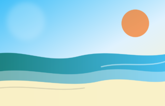福岡県内で海水浴場を選ぶ夏の抽象イメージ