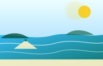 鹿児島の海水浴場を本土と離島に分けて考える夏の抽象イメージ