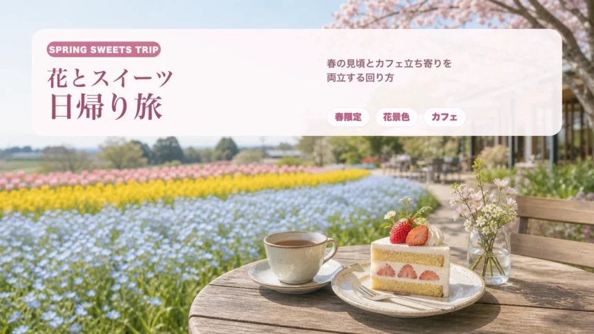 関東の花とスイーツ日帰り旅｜春の見頃とカフェ立ち寄りを両立する回り方のアイキャッチ