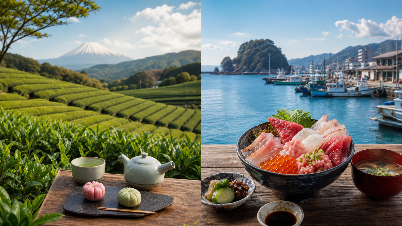 島田のお茶旅と焼津の海鮮旅を比較して考えられる2日目のイメージ
