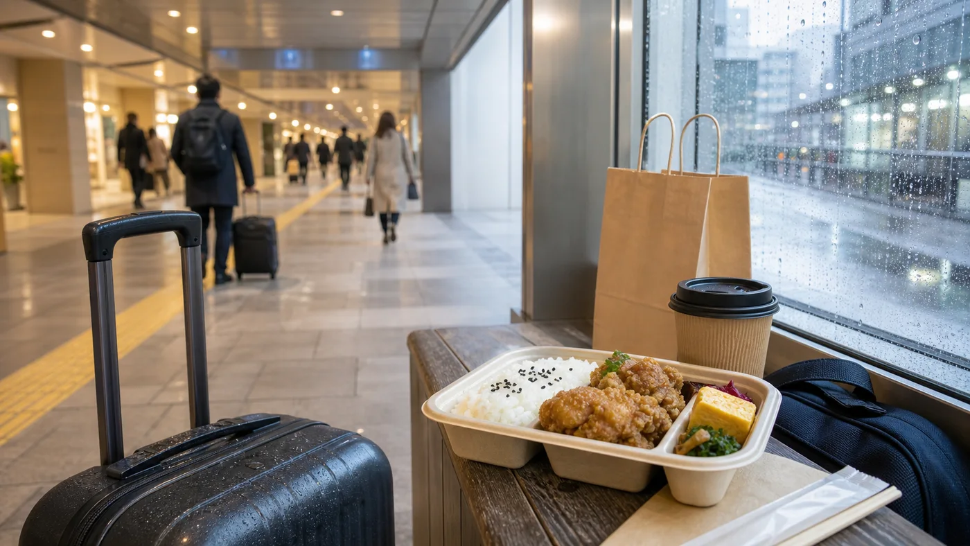 横浜駅で雨の日や荷物があるときのランチ判断図