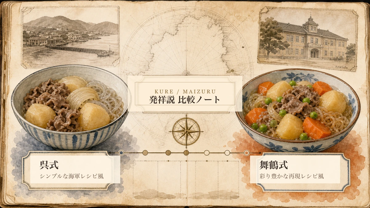 呉式と舞鶴式の肉じゃが発祥説比較ノート