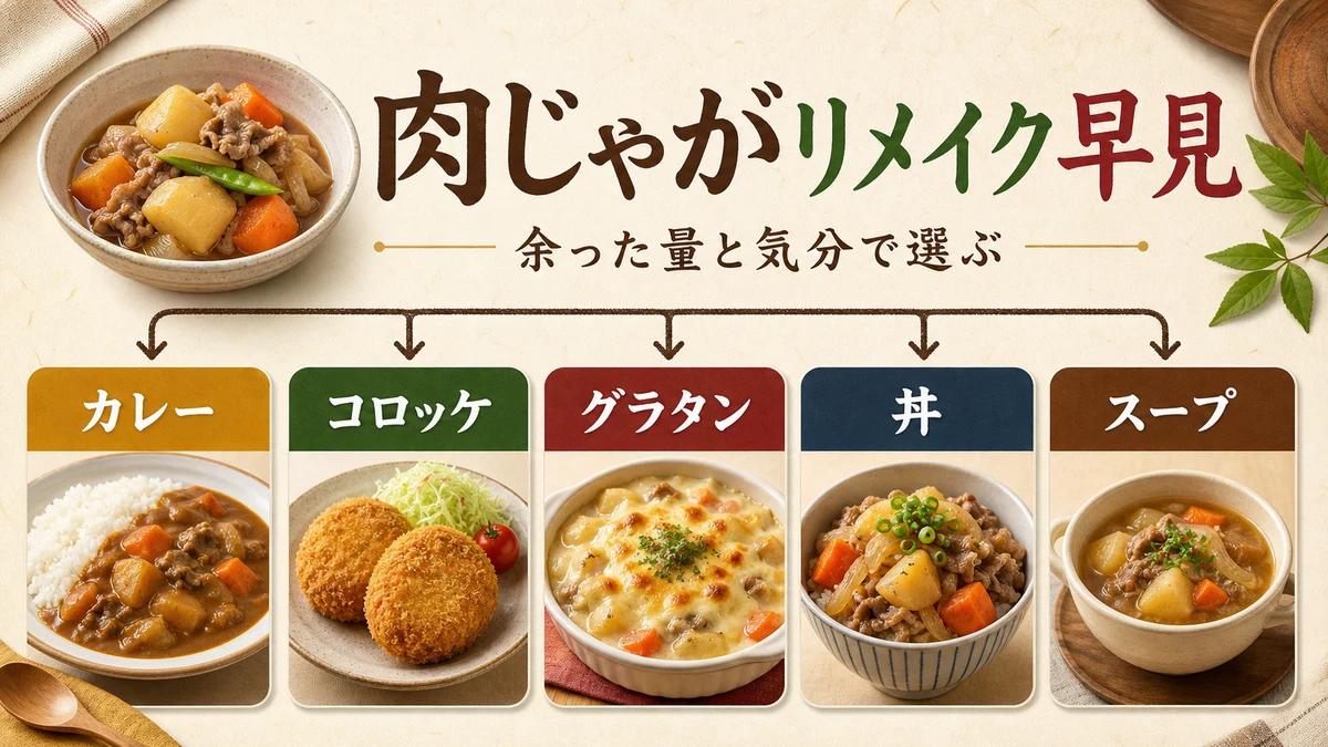 肉じゃがリメイクの選び方早見図