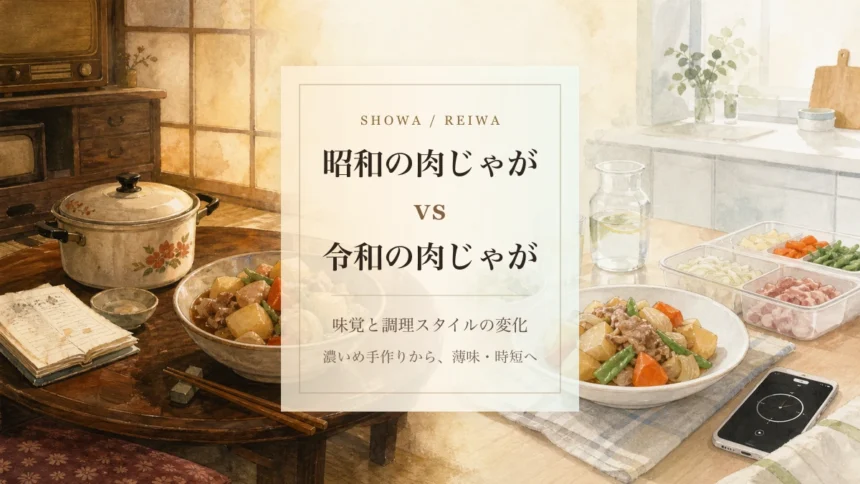 昭和の肉じゃがと令和の肉じゃがを比較するアイキャッチ