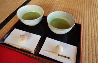 Matcha tea and sweets during a Japanese tea ceremony