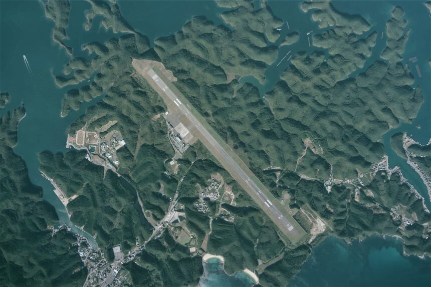 Aerial view of Tsushima Airport