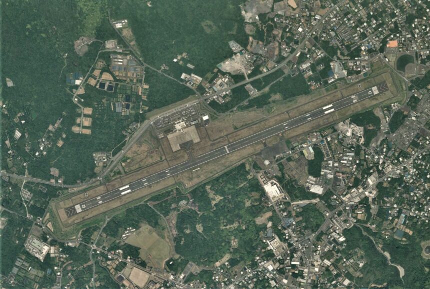 Aerial view of Hachijojima Airport