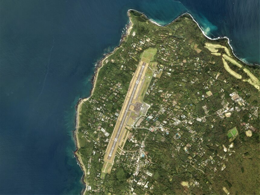 Aerial view of Oshima Airport