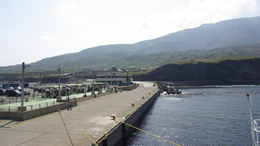 Miike Port on Miyakejima, part of the island's three-port ferry system