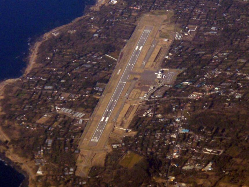 Aerial view of Oshima Airport