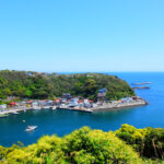 Habu Port and port town on Izu Oshima seen from above