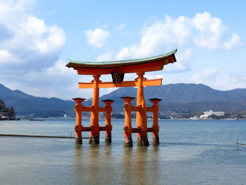 Itsukushima Shrine torii gate on Miyajima Island