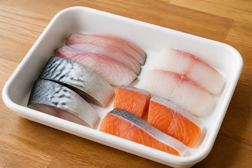 下処理済みの魚の切り身を選ぶイメージ