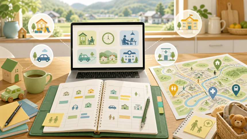 地方移住前に保育と通勤と医療の動線を確認する計画表