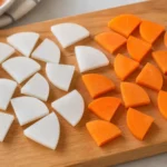 大根とにんじんをいちょう切りにしたイメージ