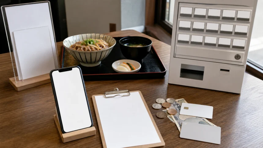 Restaurant reservations ticket machines and payment planning in Japan