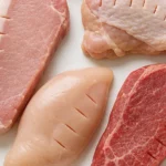 豚ロースと鶏肉に筋切りを入れた基本イメージ