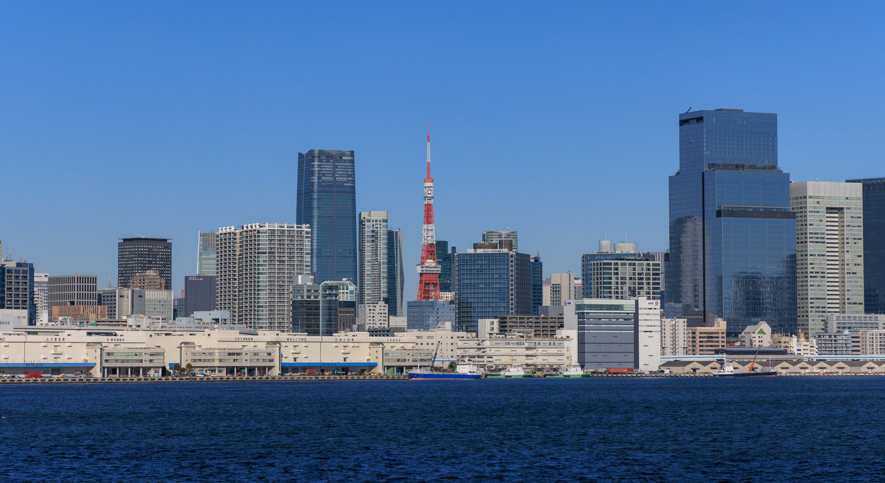 東京タワーと都心の高層ビルが見える東京の街並み