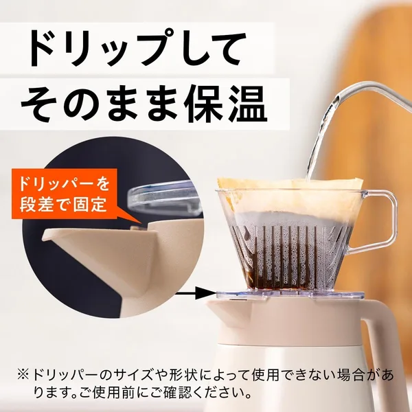 VARIUS 超軽量コンパクトステンレスポットの「ドリップしてそのまま保温」に掲載された画像
