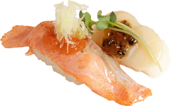 ポキ＆韓国海苔ジュレ 炙り握り食べ比べ