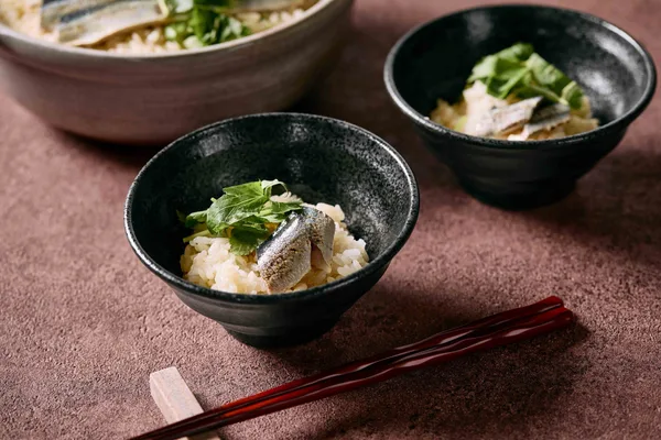 サンマと茸の炊き込みご飯