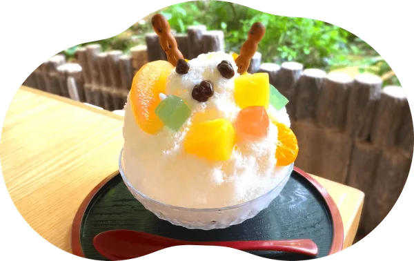 奈良で味わう鹿をモチーフにしたかき氷