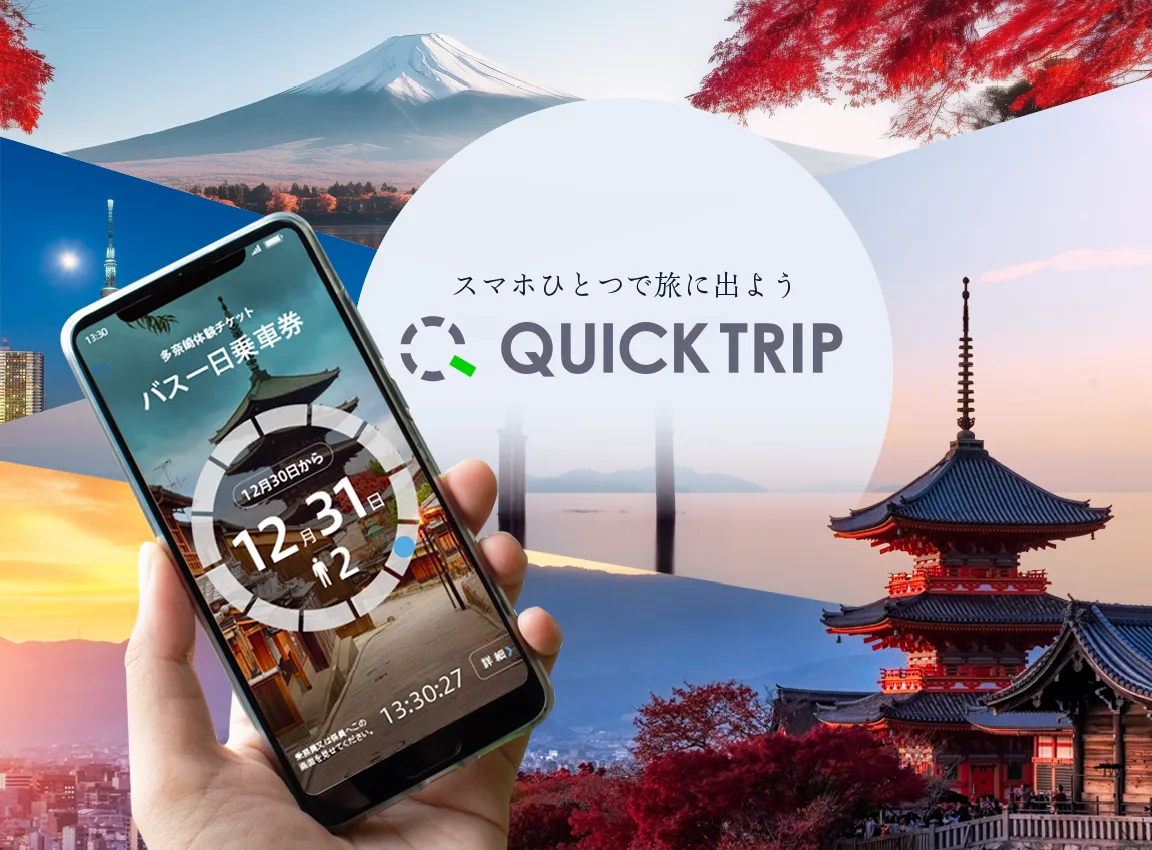 スマートフォンで使うQUICK TRIP Ticketのイメージ