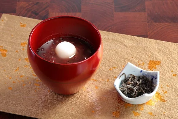 Night 和sweetsのぜんざいと塩昆布
