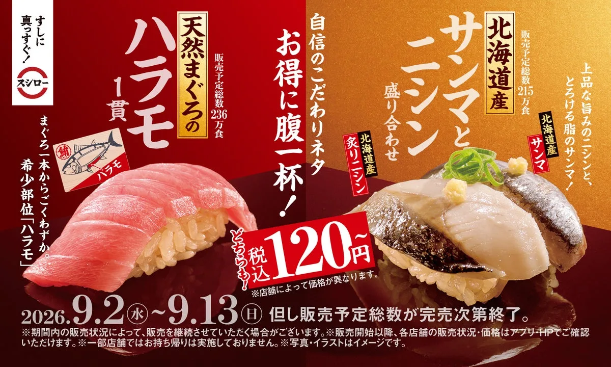 スシロー赤しゃりフェアの商品
