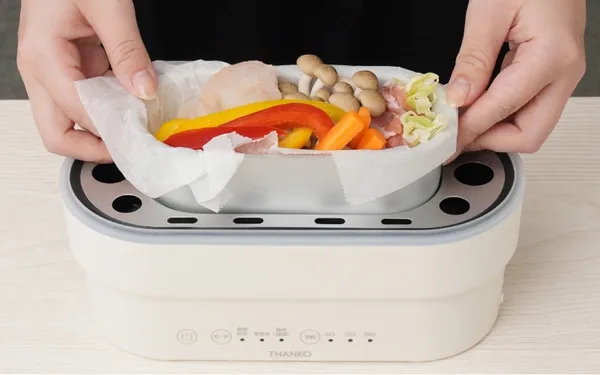 サンコー真・2段式弁当箱炊飯器、1合炊きと300mLトレイを搭載の本文画像2