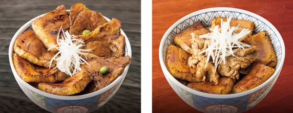 豚バラとロースを使った丼
