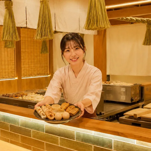 京出汁おでんを提供する鳥居くぐりの店内