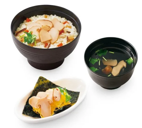 松茸ごはん、松茸のお吸い物、松茸の手巻き寿司