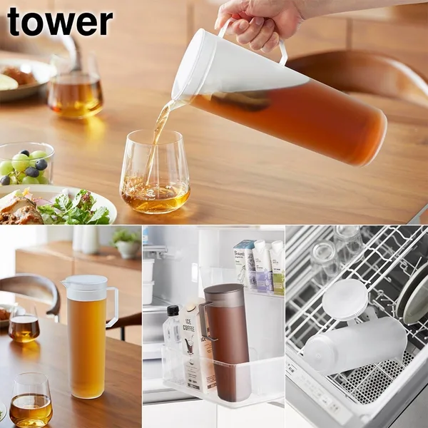山崎実業タワー新商品2026、2段キッチンラックと1.2L冷水筒の本文画像2