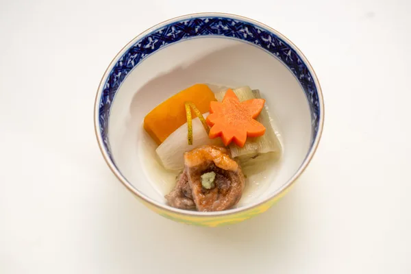煮物/合鴨治部煮 蕪 南瓜 紅葉人参 翡翠茄子の炊き合わせ