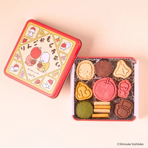 商品一覧で『りんごかもしれない』クッキー缶に添えられた画像