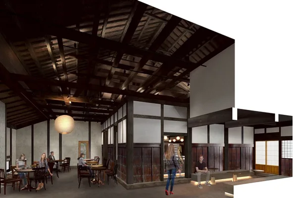 古民家の梁と建具を生かした店内のイメージ