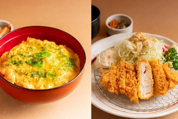親子重、チキンカツ定食