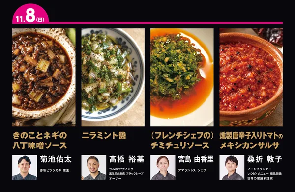 11/8(日)に提供する4種のソース