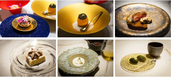 Restaurant Live the DIAの料理とデザートの提供例