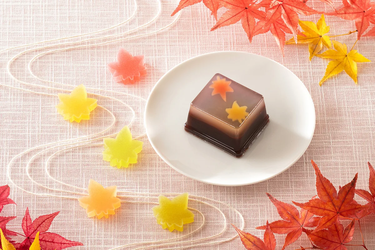 鶴屋吉信の「IRODORI 紅葉 琥珀糖 & 京の秋」特別セットのリリース冒頭に掲載された画像