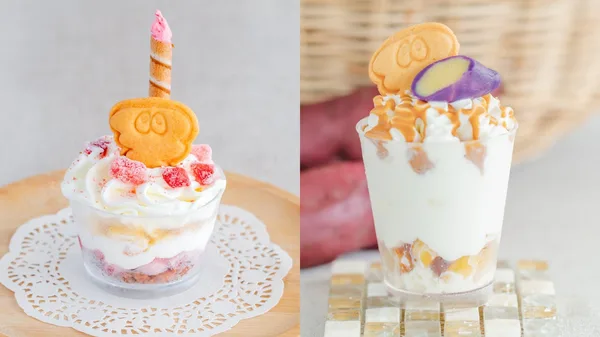 うず坊の芋堀りパフェ&うず坊1thバースデーカップ